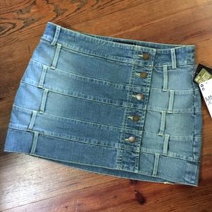 MNG Jeans Belt Loop Denim Mini Skirt NWT